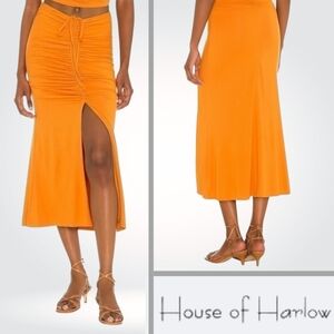 X Revolve - House of Harlow Sunnie Midi Slit Skirt Rich Orange Size M